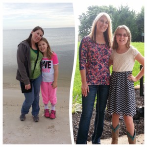 Tabitha and her daughter before and after