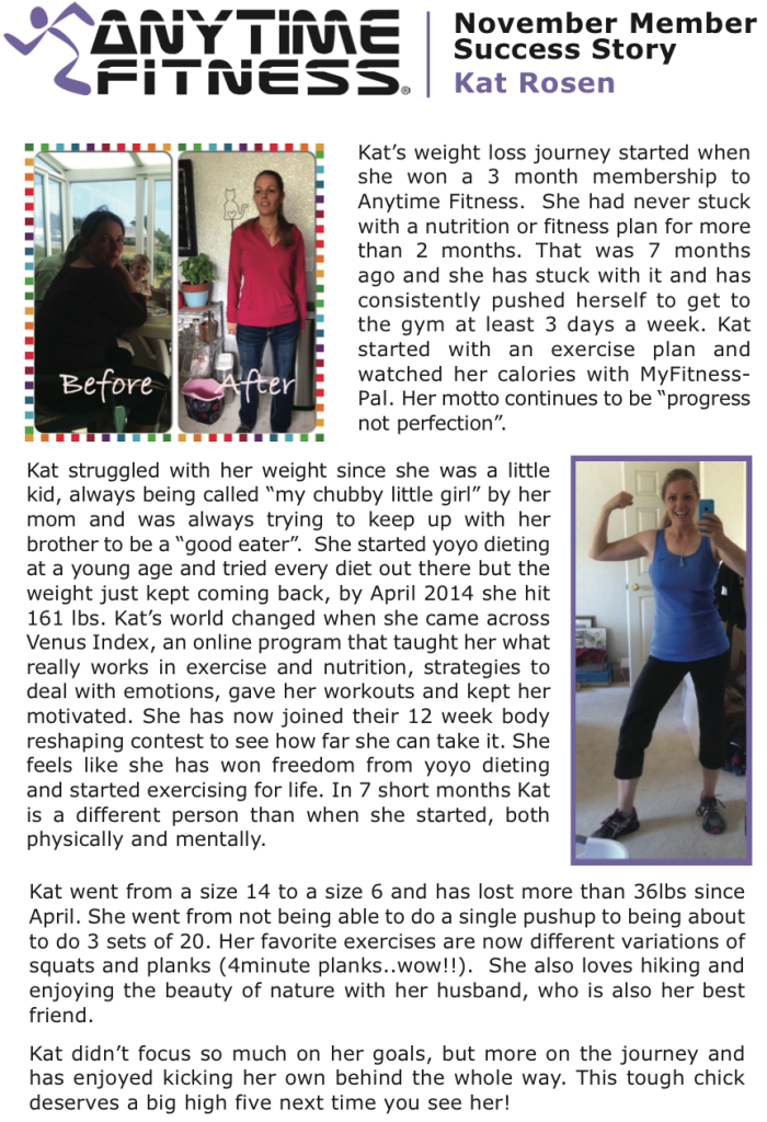 Kat Anytime Fitness success story