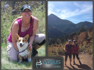 Donette before and after - she can run her dogs and hike any mountain!